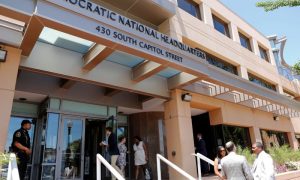 The headquarters of the Democratic National Committee is seen in Washington,