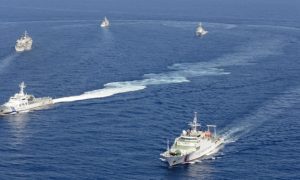 Chinese and Japanese warships