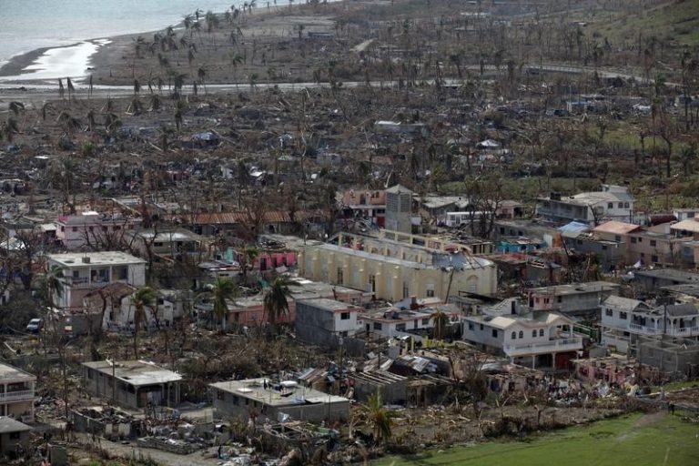 Houses destroyed by Hurricane Matthew in Coteaux, Haiti The Jim