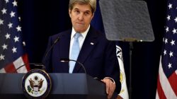 U.S. Secretary of State John Kerry delivers remarks on Middle East peace at the Department of State in Washington