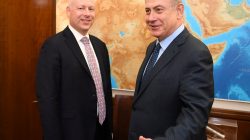 Jason Greenblatt (L), U.S. President Donald Trump's Middle East envoy meets Israeli Prime Minister Benjamin Netanyahu at the Prime Minister’s Office in Jerusalem March 13, 2017. Courtesy Matty Stern/U.S. Embassy Tel Aviv/Handout via REUTERS