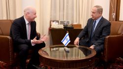 Jason Greenblatt (L), U.S. President Donald Trump's Middle East envoy meets Israeli Prime Minister Benjamin Netanyahu at the Prime Minister’s Office in Jerusalem March 13, 2017. Courtesy Matty Stern/U.S. Embassy Tel Aviv/Handout via REUTERS