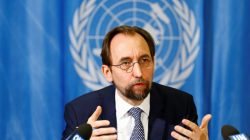 United Nations High Commissioner for Human Rights Zeid Ra'ad al-Hussein of Jordan speaks during a news conference at the United Nations European headquarters in Geneva, Switzerland, May 1, 2017. REUTERS/Pierre Albouy