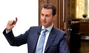 FILE PHOTO: Syria's President Bashar al-Assad speaks during an interview with Croatian newspaper Vecernji List in Damascus, Syria, in this handout picture provided by SANA on April 6, 2017. SANA/Handout via REUTERS