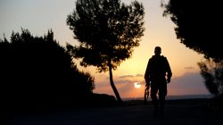 An Israeli soldier walks near the border line, between Israel and the Gaza Strip, in Israel October 30, 2017.