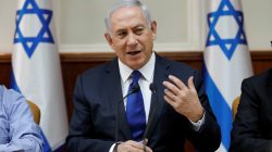 Israeli Prime Minister Benjamin Netanyahu attends the weekly cabinet meeting at his office in Jerusalem November 12, 2017.