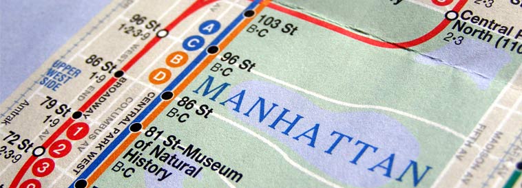 Subway Map Header Manhattan, NY