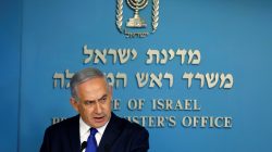 Israeli Prime Minister Benjamin Netanyahu speaks during a news conference at the Prime Minister's office in Jerusalem April 2, 2018. REUTERS/Ronen Zvulun