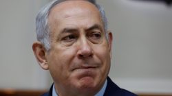 FILE PHOTO: Israeli Prime Minister Benjamin Netanyahu attends the weekly cabinet meeting at the Prime Minister's office in Jerusalem April 15, 2018. Gali Tibbon/Pool via Reuters/File Photo