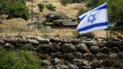 An Israeli tank can be seen near the Israeli side of the border with Syria in the Israeli-occupied Golan Heights, Israel May 9, 2018. REUTERS/Amir Cohen