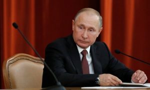 Russia's President Vladimir Putin attends a meeting with Russian ambassadors and representatives to international organisations in Moscow, Russia, July 19, 2018. REUTERS/Sergei Karpukhin