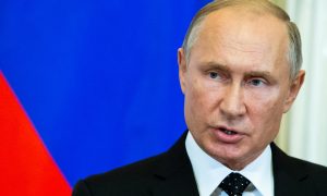 Russian President Vladimir Putin speaks during a joint news conference with Hungarian Prime Minister Viktor Orban following their talks at the Kremlin in Moscow, Russia September 18, 2018. Alexander Zemlianichenko/Pool via REUTERS