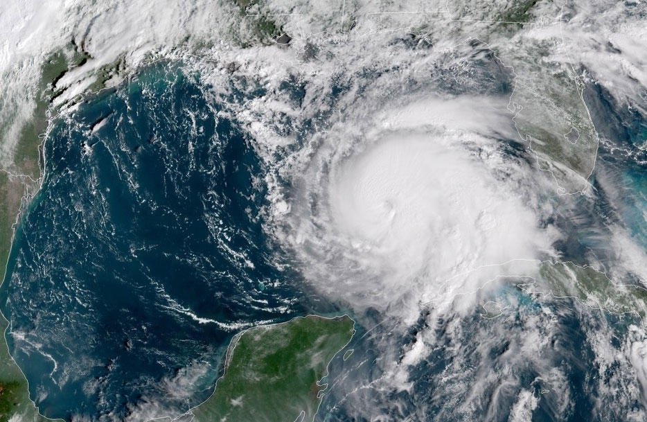 Hurricane Michael in a satellite image taken Tuesday. NOAA/via REUTERS