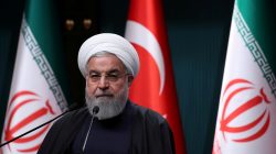 FILE PHOTO: Iranian President Hassan Rouhani speaks at a news conference after a meeting with Turkish counterpart Tayyip Erdogan in Ankara, Turkey, December 20, 2018. REUTERS/Umit Bektas/File Photo