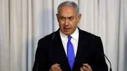 FILE PHOTO: Israeli Prime Minister Benjamin Netanyahu gives a statement to the media in Tel Aviv, Israel February 21, 2019 REUTERS/ Ammar Awad/File Photo