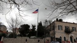 An American flag flutters at the premises of the former United States Consulate General in Jerusalem March 4, 2019. REUTERS/Ammar Awad
