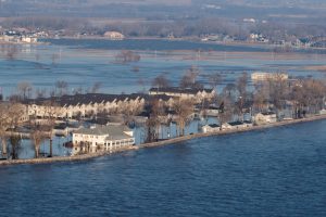 Flooded Camp Ashland, Army National Guard facility, is seen in this aerial photo taken in Ashland, Nebraska, U.S., March 17, 2019. Picture taken March 17, 2019. Courtesy Herschel Talley/Nebraska National Guard/Handout via REUTERS