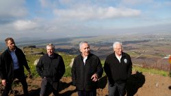 FILE PHOTO: Israeli Prime Minister Benjamin Netanyahu, U.S. Republican Senator Lindsey Graham and U.S. Ambassador to Israel David Friedman visit the border between Israel and Syria in the Israeli-occupied Golan Heights, March 11, 2019 REUTERS/Ronen Zvulun/File Photo