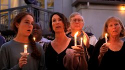 A candlelight vigil is held at Rancho Bernardo Community Presbyterian Church for victims of a shooting incident at the Congregation Chabad synagogue in Poway, north of San Diego, California, U.S. April 27, 2019. REUTERS/John Gastaldo