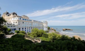 A view shows the beach and Le Bellevue summit venue ahead of the G7 Summit in the French coastal resort of Biarritz, France, August 21, 2019. REUTERS/Regis Duvignau