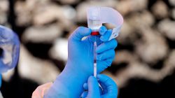FILE PHOTO: A health worker fills a syringe with Ebola vaccine before injecting it to a patient, in Goma, Democratic Republic of Congo, August 5, 2019. REUTERS/Baz Ratner/File Photo