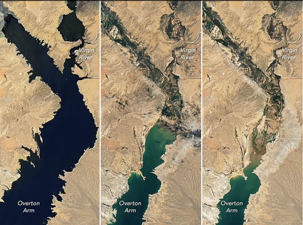 Satellite images show water level dropping in Lake Mead The Jim